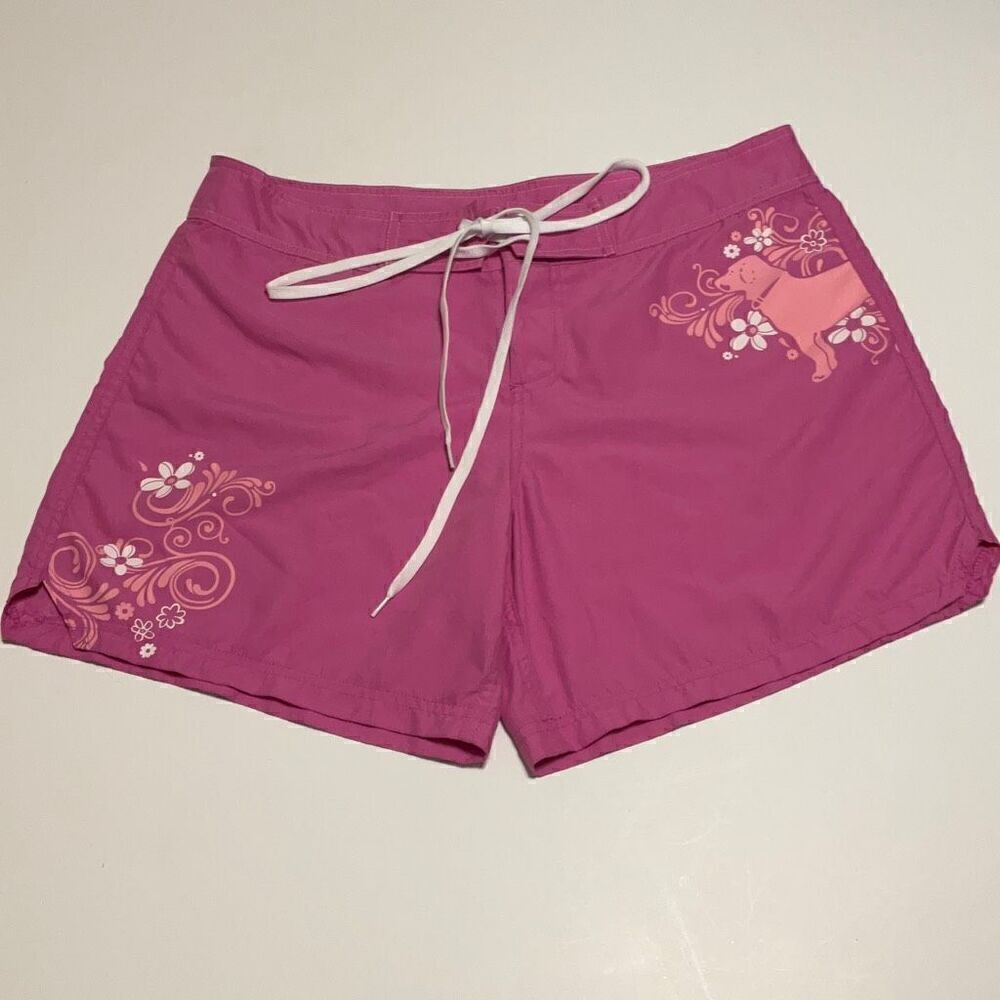 The Black Dog Graphic Board Shorts, Medium Pink!
